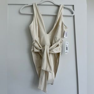 L Space one piece tie front bathing suit in white